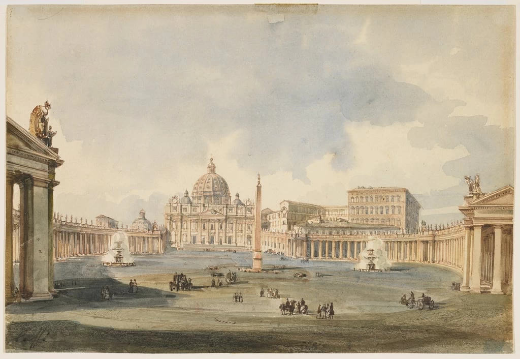 Veduta di Piazza San Pietro e Basilica a Roma, 1846 - Minneapolis Institute of Arts